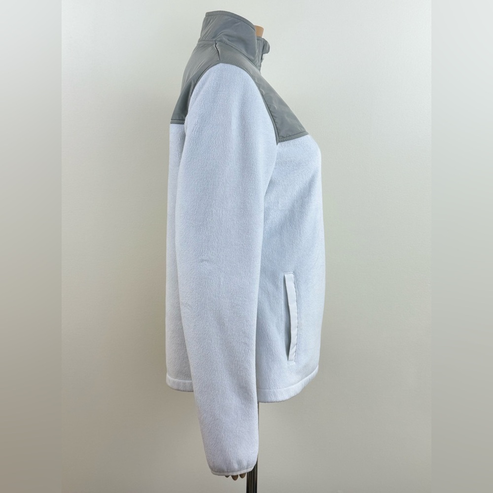 FILA Sport Women's Zip Up Jacket, Mock Neck Soft Fleece, White Gray Size Small - Picture 4 of 13